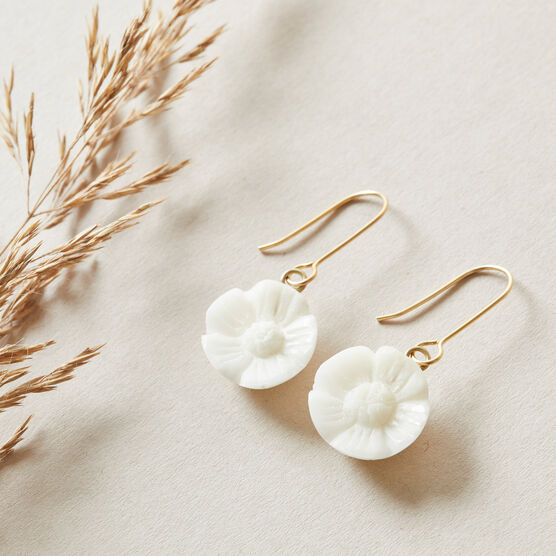Tagua seed flower earrings